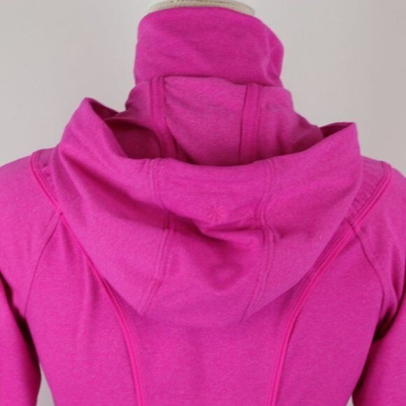 Athleta Rishi Women's XS Pink Full Zip Hooded Thigh Length Activewear Jacket - Picture 4 of 10